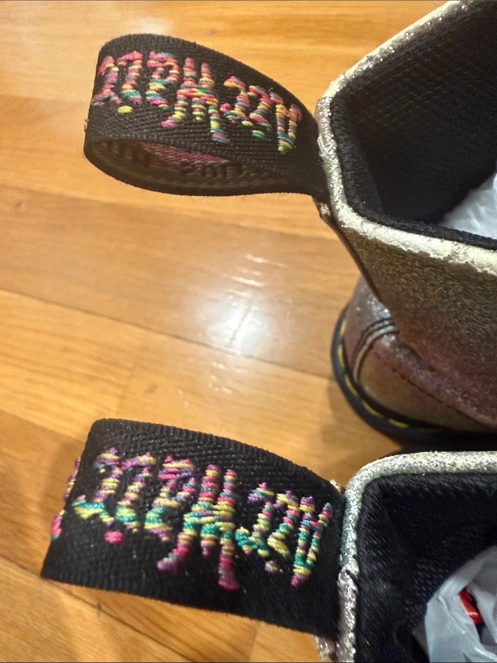 Dr. Martens 1460 rainbow Glitter boots size 7.